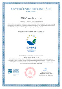 EMAS - Overené environmentálne manaérstvo pre firmu ESP Consult