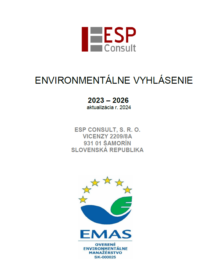 ENVIRONMENTÁLNE VYHLÁSENIE